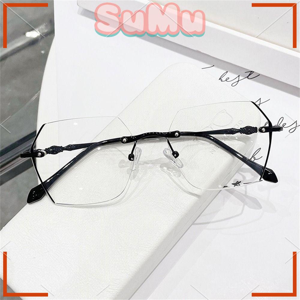 Mắt Kính Không Gọng Chống Ánh Sáng Xanh Siêu Nhẹ Phong Cách Cổ Điển Dành Cho Nam Nữ