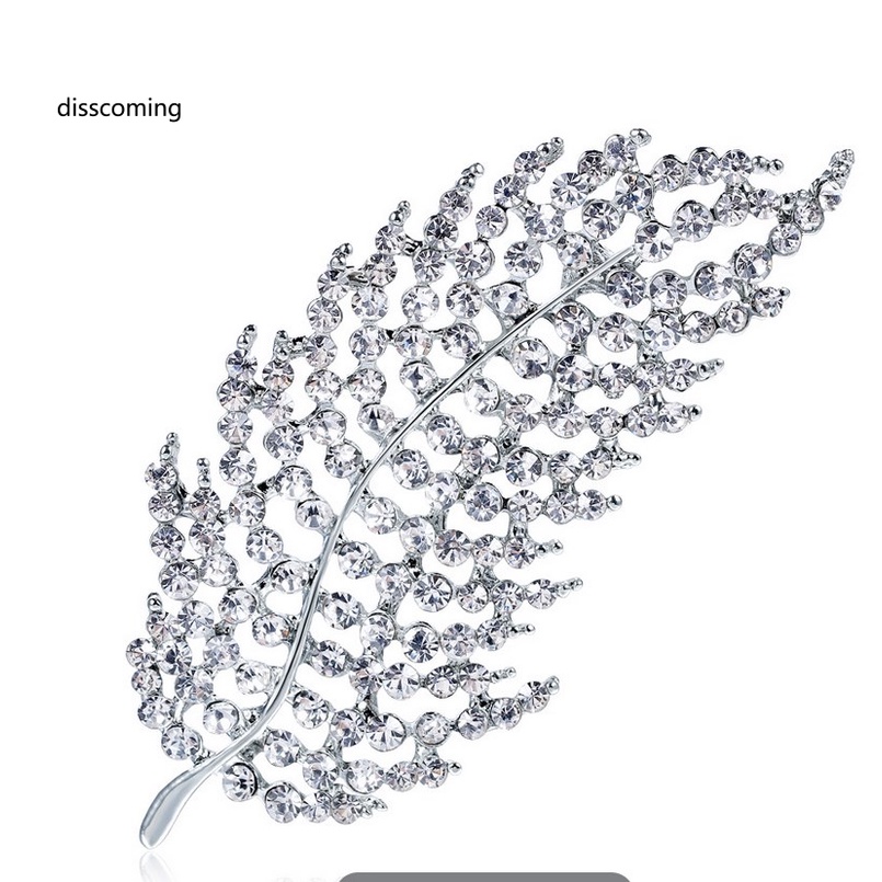 Đầm Nữ Kiểu Dáng Thời Trang Thanh Lịch| Ghim Cài Áo Hình Chiếc Lá Đính Đá Pha Lê Toàn Diện