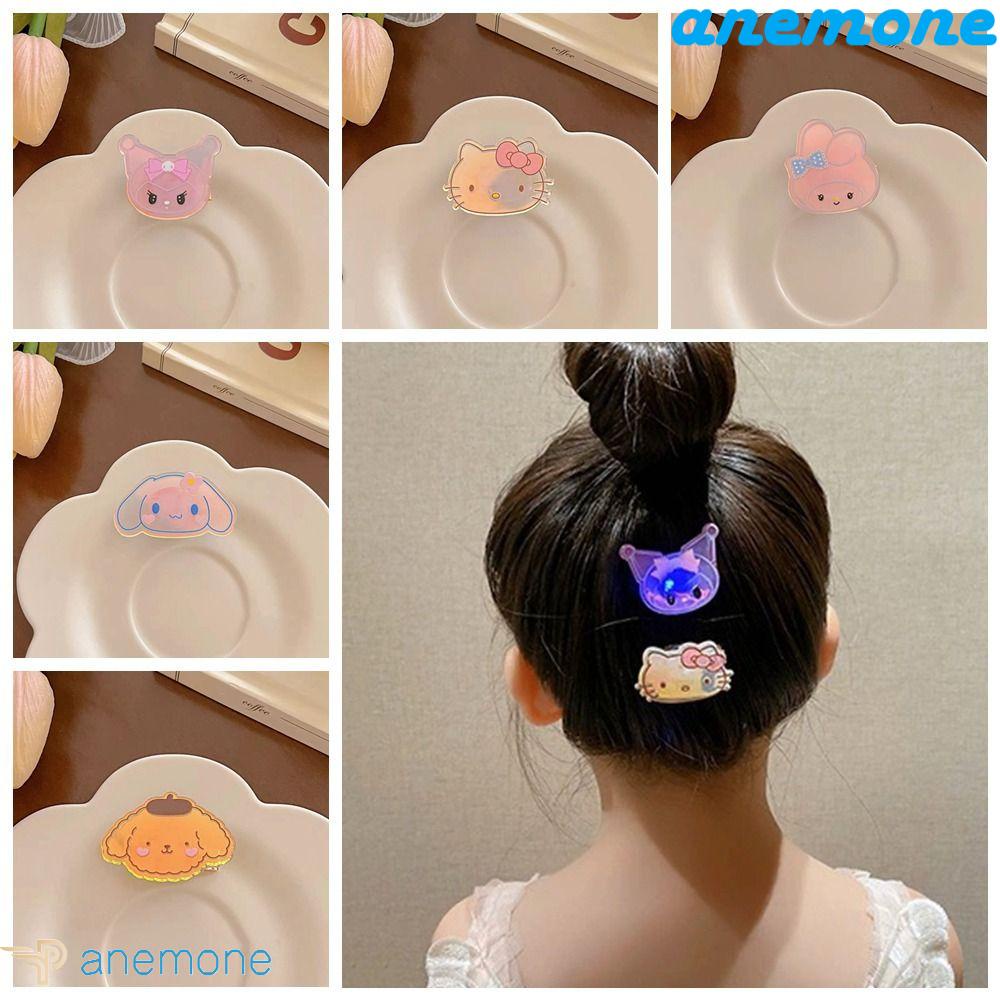 Kẹp Tóc Hình Mèo Kitty Màu Dạ Quang Ngọt Ngào Cho Nữ