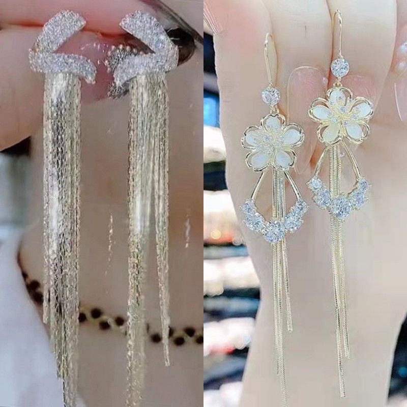 Bông Tai Dáng Dài Tua Rua Phong Cách Cá Tính Bán Chạy Nhất Năm 2023