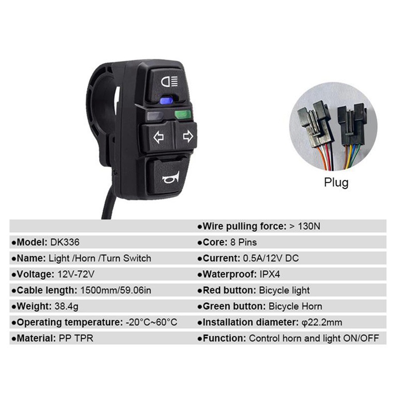 Công Tắc Đèn Đuôi Xe Cảnh Báo DK336 QD168 C-05C