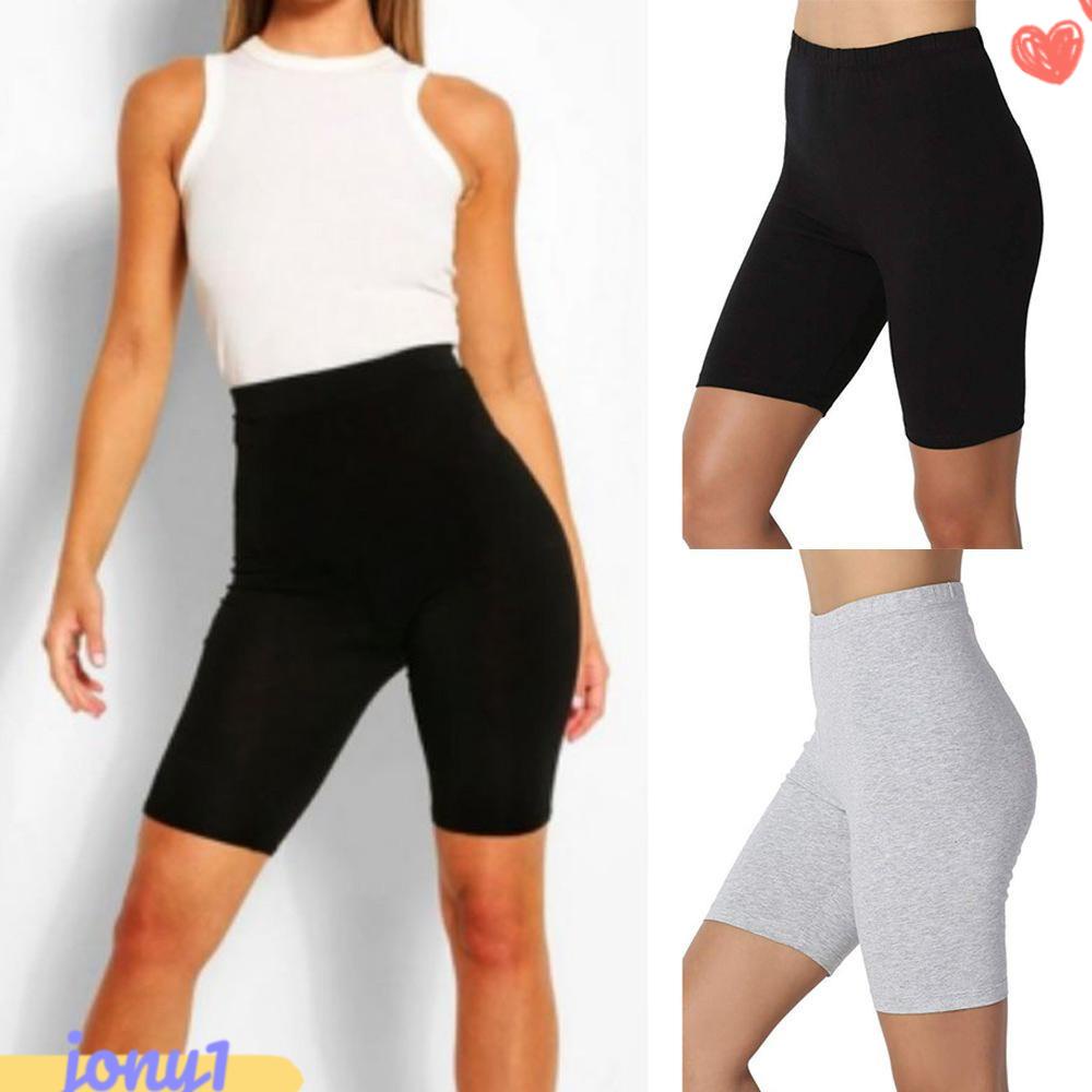 JONYE Quần ngắn đi xe đạp Lưng Cao Màu Sắc Đơn Giản Thời Trang Trẻ Trung