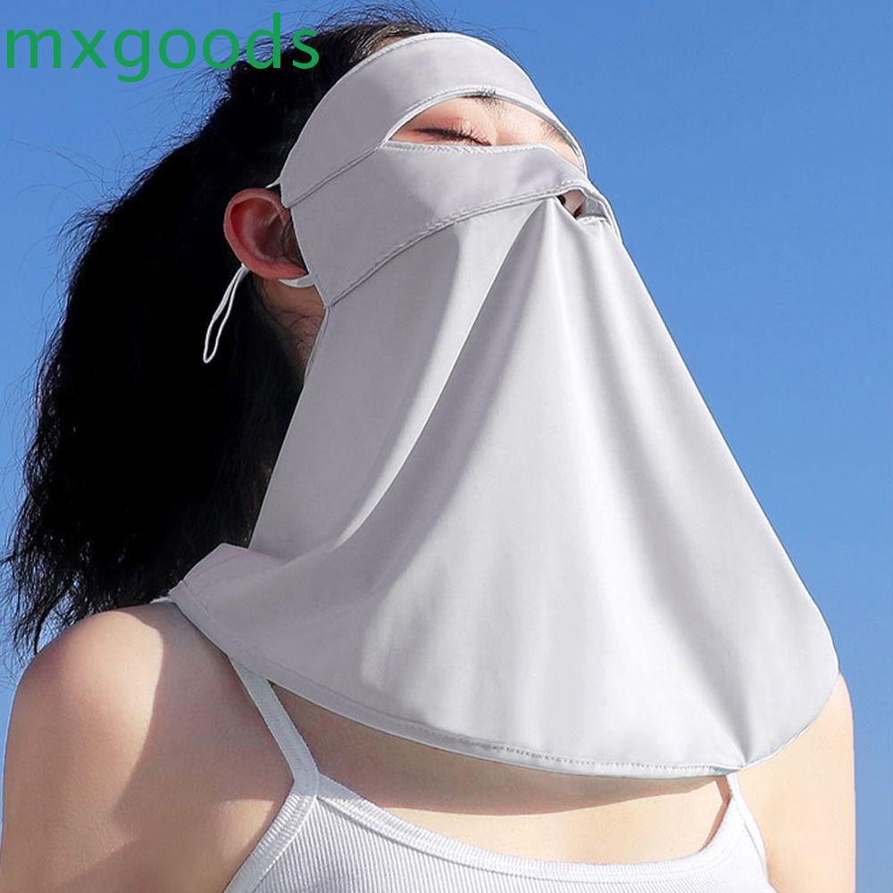 MXGOODS Mặt Nạ Che Cổ Bằng Lụa Lạnh Màu Sắc Trơn Chống Gió Chống Nắng Có Thể Điều Chỉnh Dùng Ngoài Trời Mùa Hè
