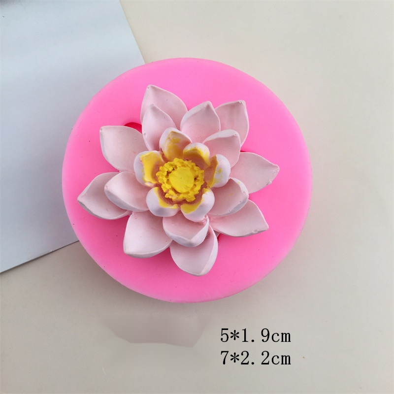 Khuôn Làm Bánh / Sô Cô La / Đá Viên / Nến Hình Hoa Sen 3D Bằng Silicone DIY