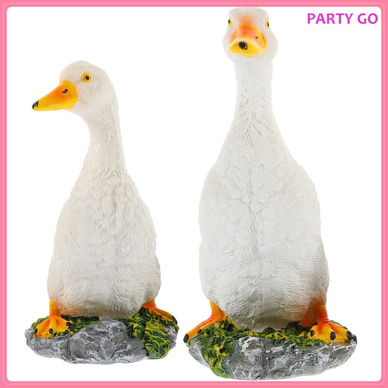 Bộ 2 Chú Vịt Nhỏ Bằng Nhựa Resin Trang Trí Bảng Điều Khiển Xe Hơi