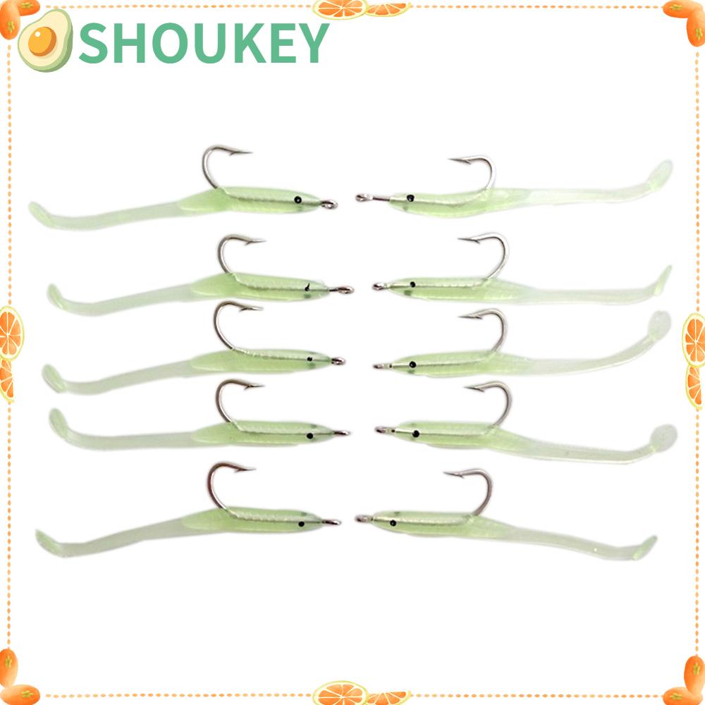 SHOUKEY Bộ 10 Mồi Câu Cá Giả Bằng Silicone Gắn Chì Chuyên Dùng