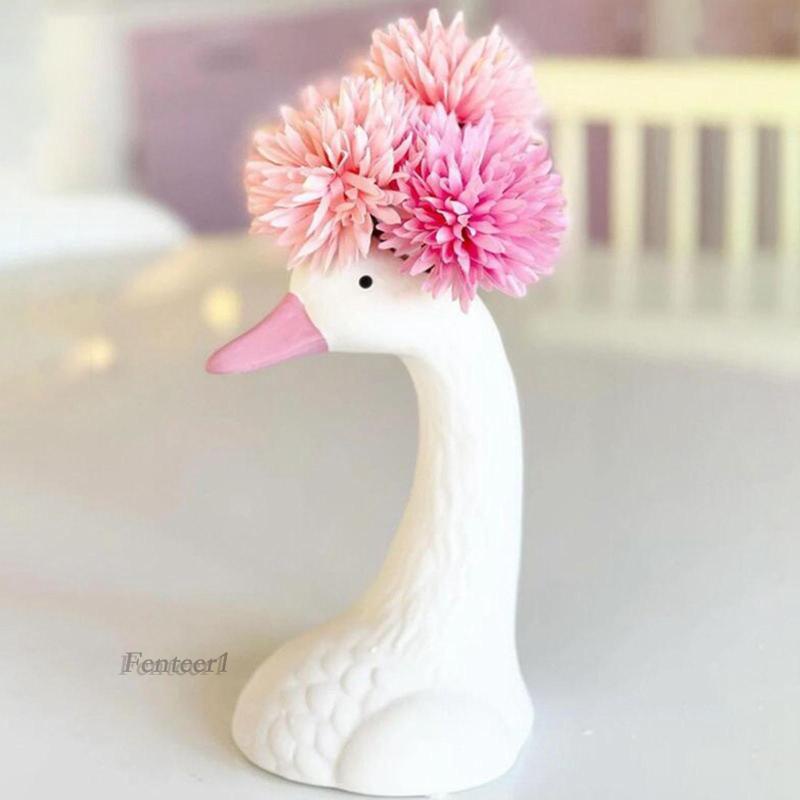 [Fenteer1] Bình Hoa Sứ Cổ Thiên Nga Hợp Thời Trang Trang Trí Phòng Ngủ / Tiệc Cưới