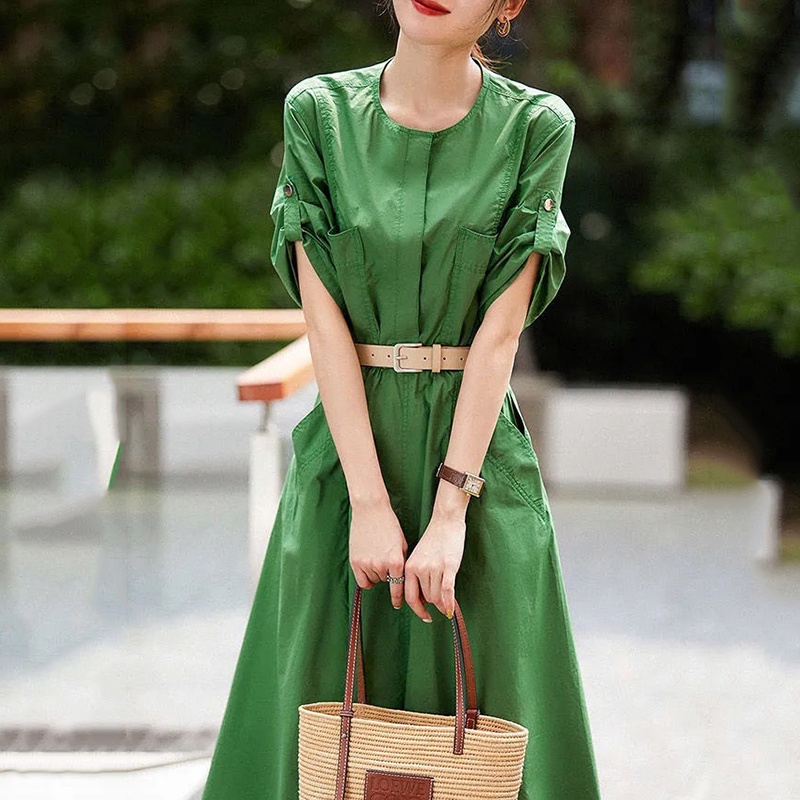 Đầm ôm Dáng Dài Thắt Eo Phong Cách Hàn Quốc Thời Trang