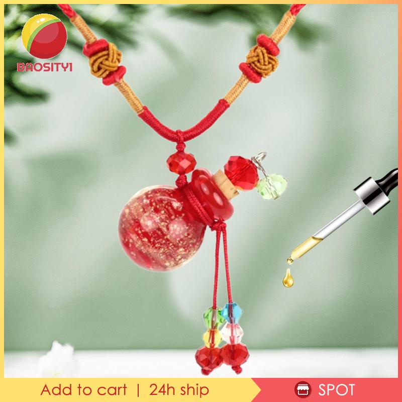 [Baosity1] Vòng cổ Lọ Thủy Tinh Khuếch Tán Tinh Dầu Thơm Hình Bầu Trời Nhỏ Màu Đỏ