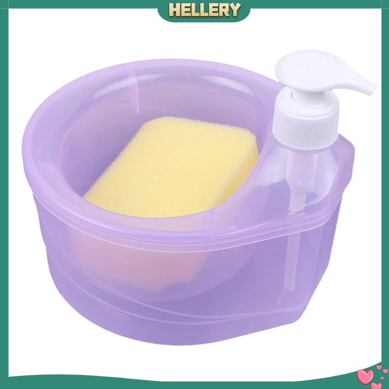 Bình Đựng Xà Phòng 2 Trong 1 Có Giá Đỡ Bọt Biển 1L Cho Nhà Bếp Quầy Bartop