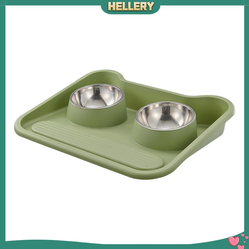 Bộ 2 Bát Đựng Thức Ăn / Nước Uống Bằng Thép Không Gỉ Tiện Dụng Cho Thú Cưng