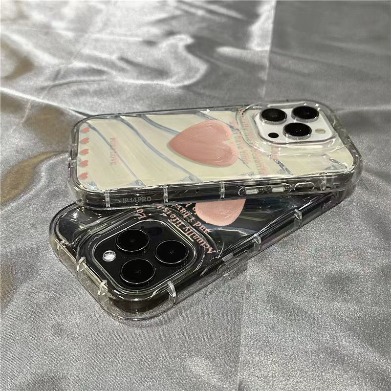 Ốp Điện Thoại Mềm Trong Suốt Họa Tiết Trái Tim Cho Iphone 14Promax 1312 / 11 7 / 8plus xr / sins JVGK