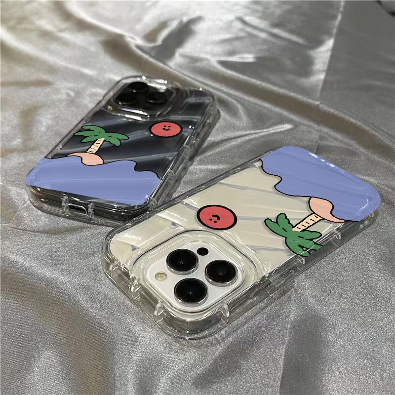 Ốp Điện Thoại Mềm Trong Suốt In Hình Cây Dừa Cho Iphone 14Promax 1312 / 11 7 / 8plus xr / sins AQ6T