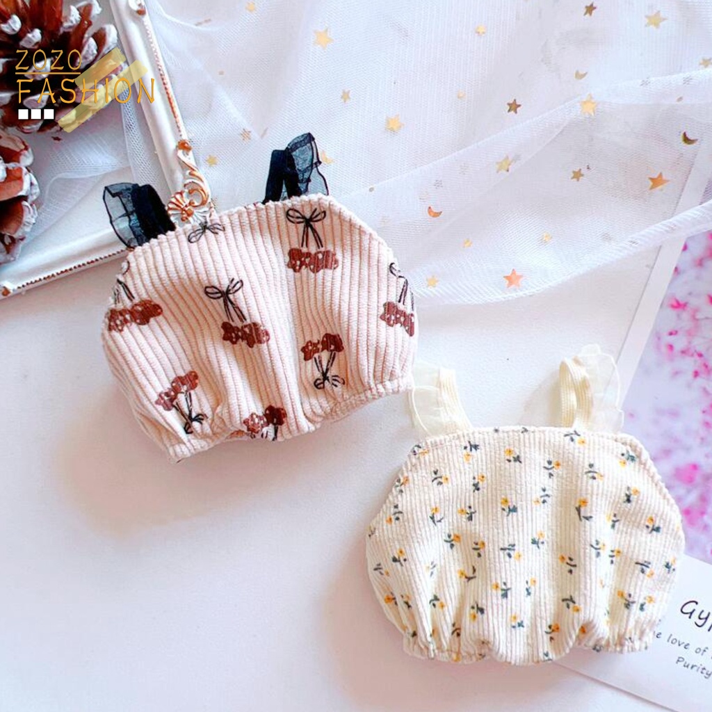 Quần Yếm Cotton 20cm In Họa Tiết Hoạt Hình Xinh Xắn Cho Búp Bê