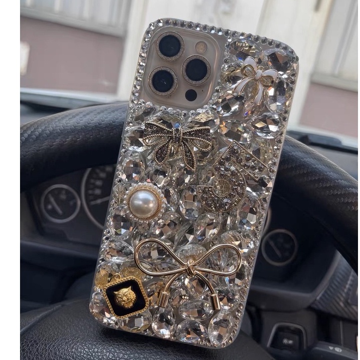 Ốp Điện Thoại Đính Đá Kim Cương Giả Nhật Hàn Cho iphone13pro 14promax 14 / 13 14 / 13promax