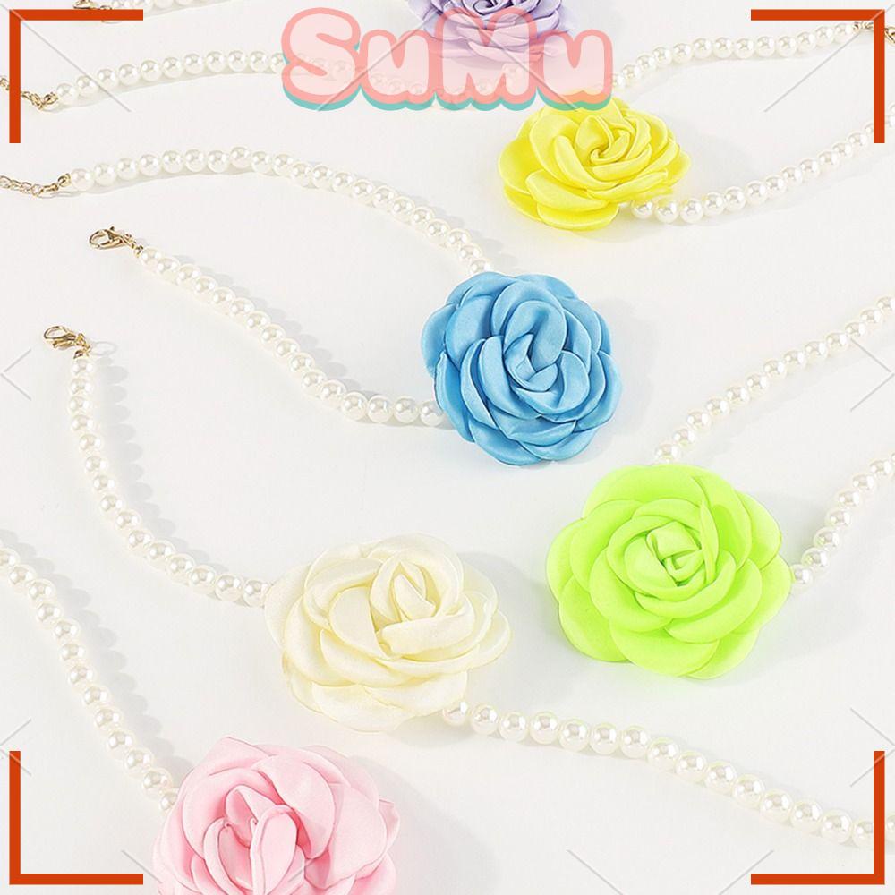 Vòng Cổ Chuỗi Hạt Nhiều Màu Sắc Mặt Hoa Hồng Trang Sức Thanh Lịch Thích Hợp Dự Tiệc