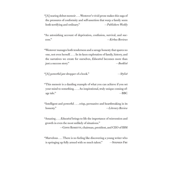Educated: A Memoir