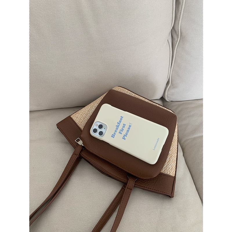 Túi Xách Rơm Đeo Vai Phong Cách retro Pháp Cho Nữ