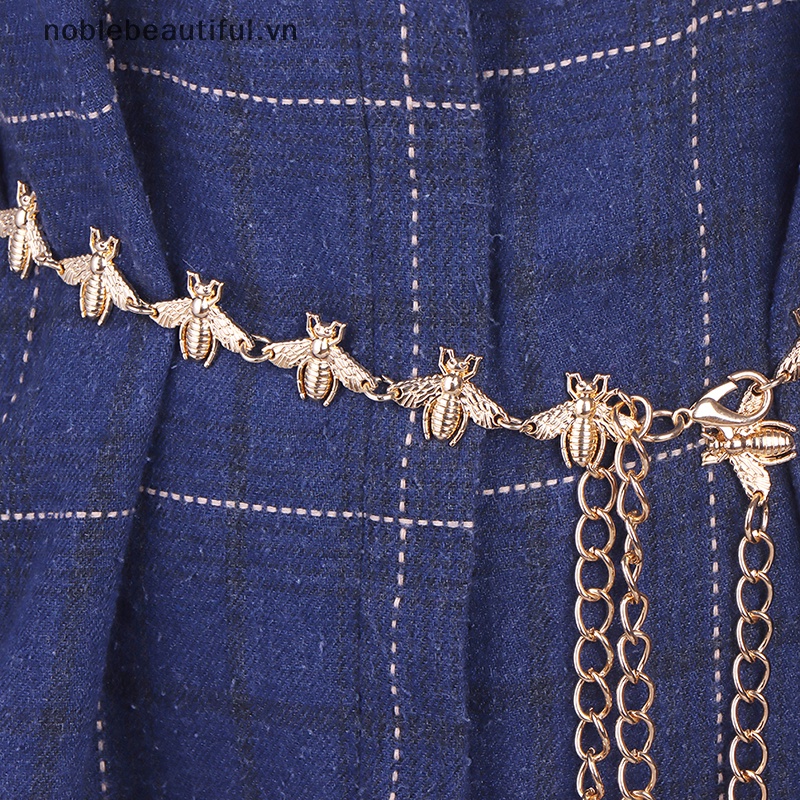 Thắt Lưng Dây Xích Khóa Kim Loại Hình Ong Thời Trang Cho Nữ