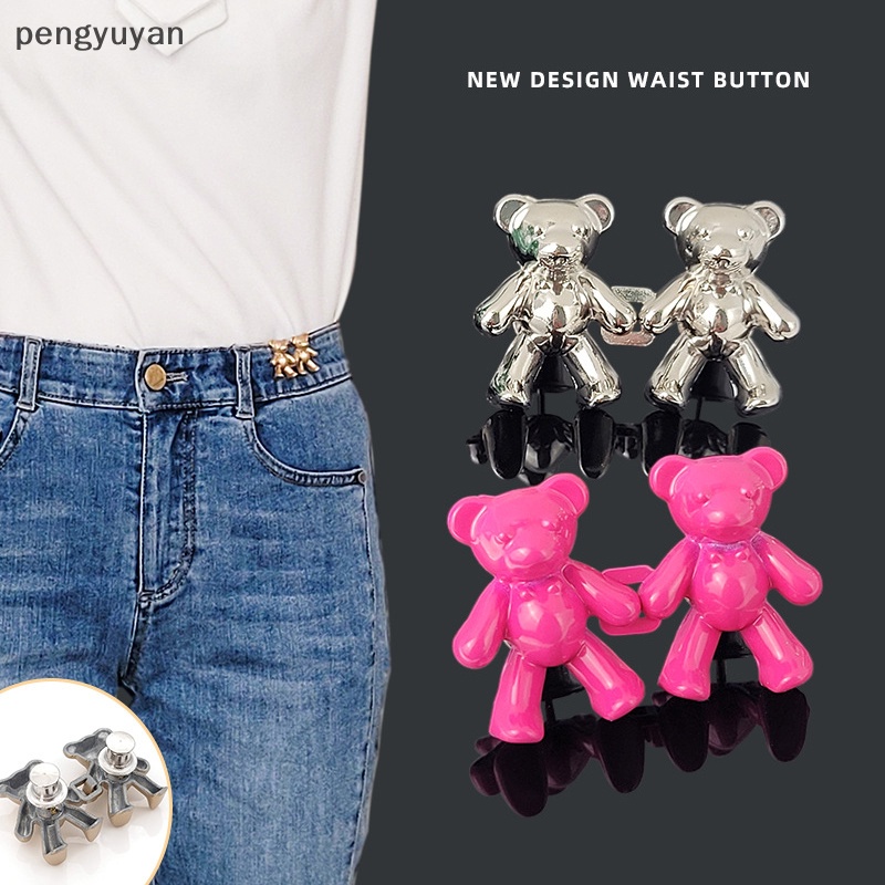 [pengyuyan] 1 Cặp Kẹp Thắt Lưng Bằng Kim Loại Hình Gấu Có Thể Tháo Rời [Mới]