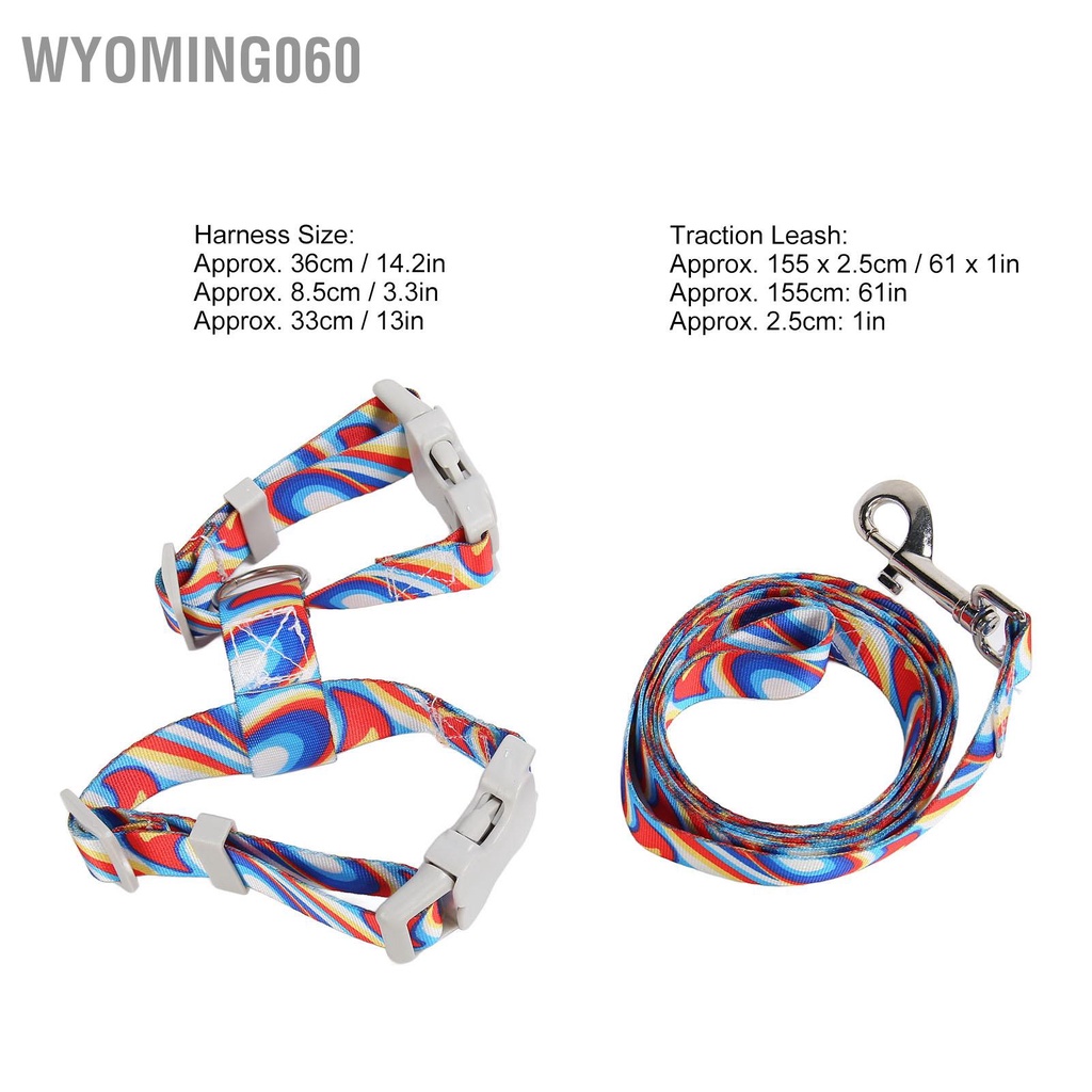 Wyoming060 Cat Harness Leash Set Escape Proof Soft Kitten Walking Vest Dây xích có thể điều chỉnh với khóa nhả nhanh cho ngoài trời