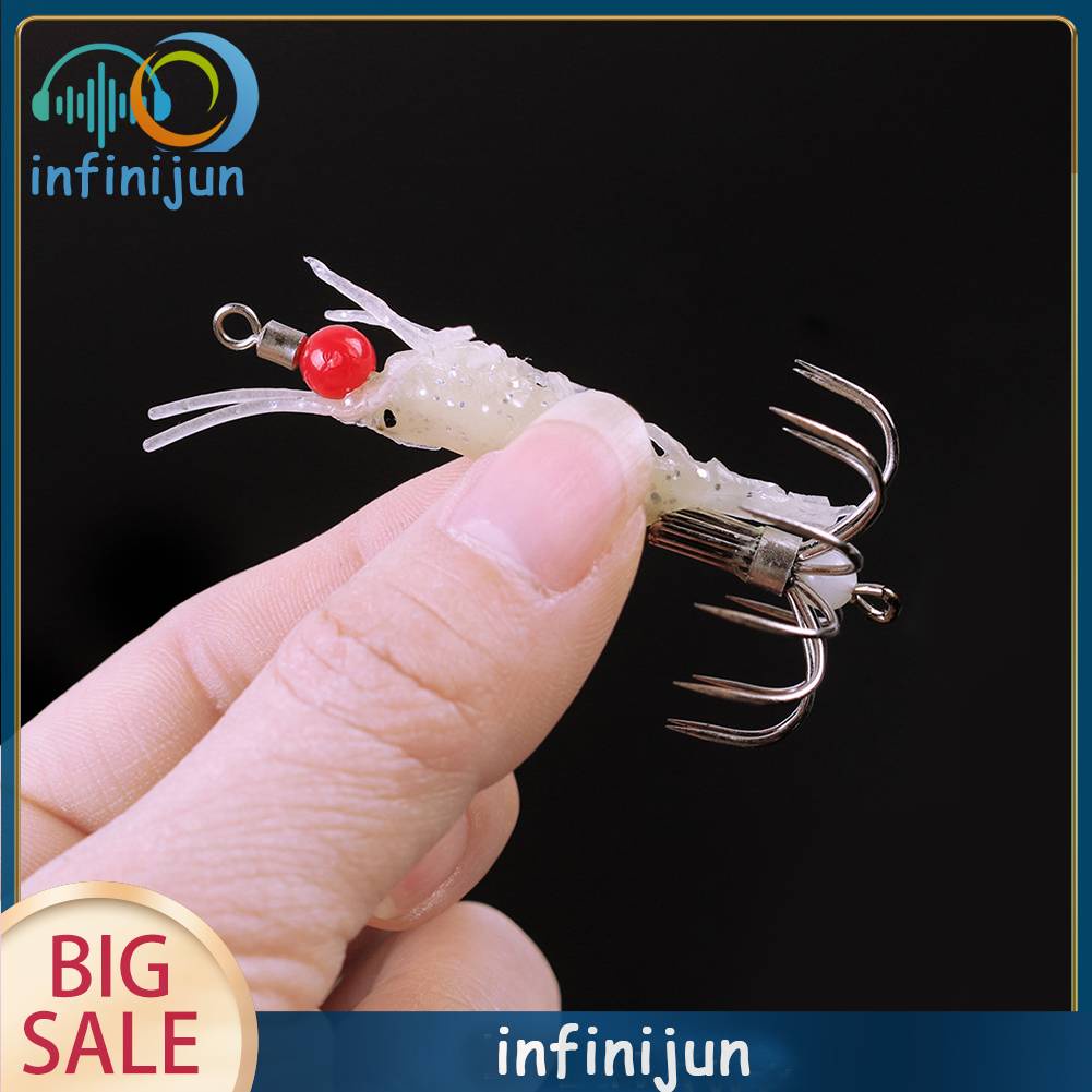 Mồi Câu Cá Giả Hình Mực Phát Quang Mềm Mại 4g