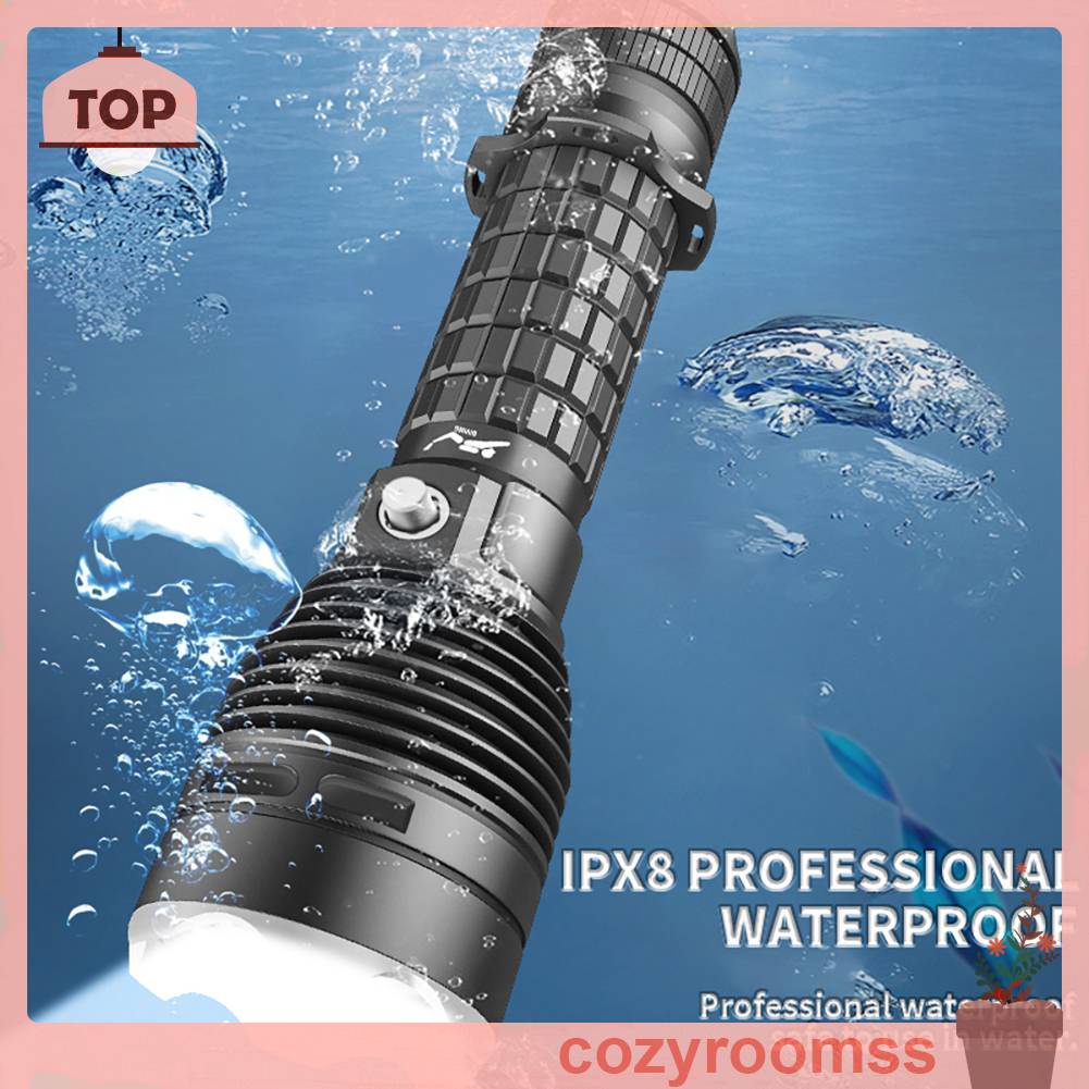 Đèn Pin LED Lặn Biển XHP70 3 Chế Độ Không Trượt Tiện Dụng