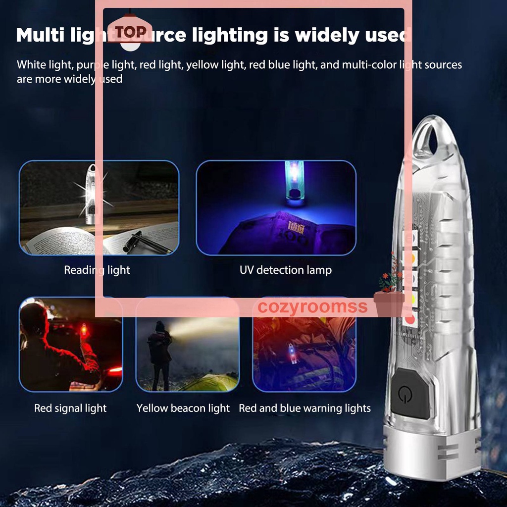 Móc Khóa Đèn Pin Mini USB Loại C Phát Hiện Tia UV