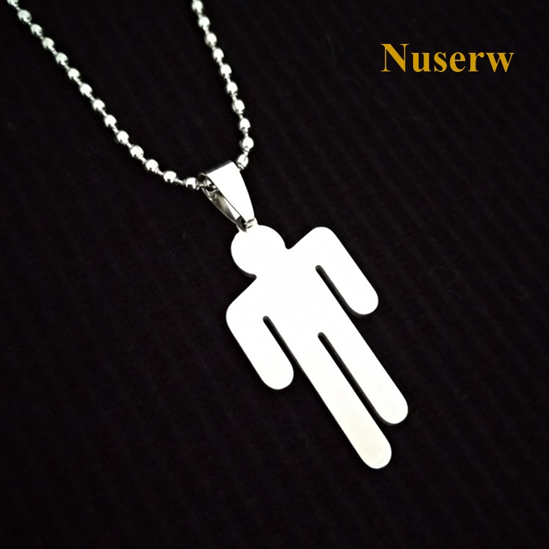 Vòng cổ Mặt Tròn In Hình Billie Eilish Bằng Thép Không Gỉ