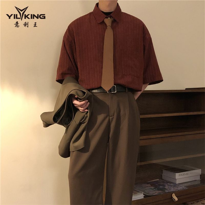 Áo Sơ Mi Thể Thao Tay Ngắn Phong Cách Hong Kong Thời Trang Mùa Hè Mới 2023