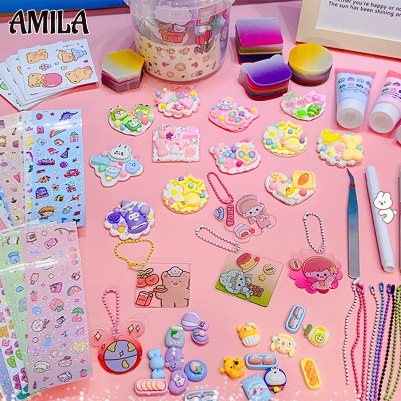 Amila Bộ Miếng Dán Trang Trí Sổ Tay diy Hình gouka Kem Dễ Thương Cho Bé Gái