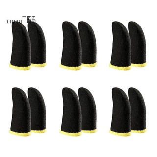 Set 12 Găng Tay Bằng Sợi Carbon 18-Pin Màu Đen / Vàng Hỗ Trợ Chơi Game PUBG