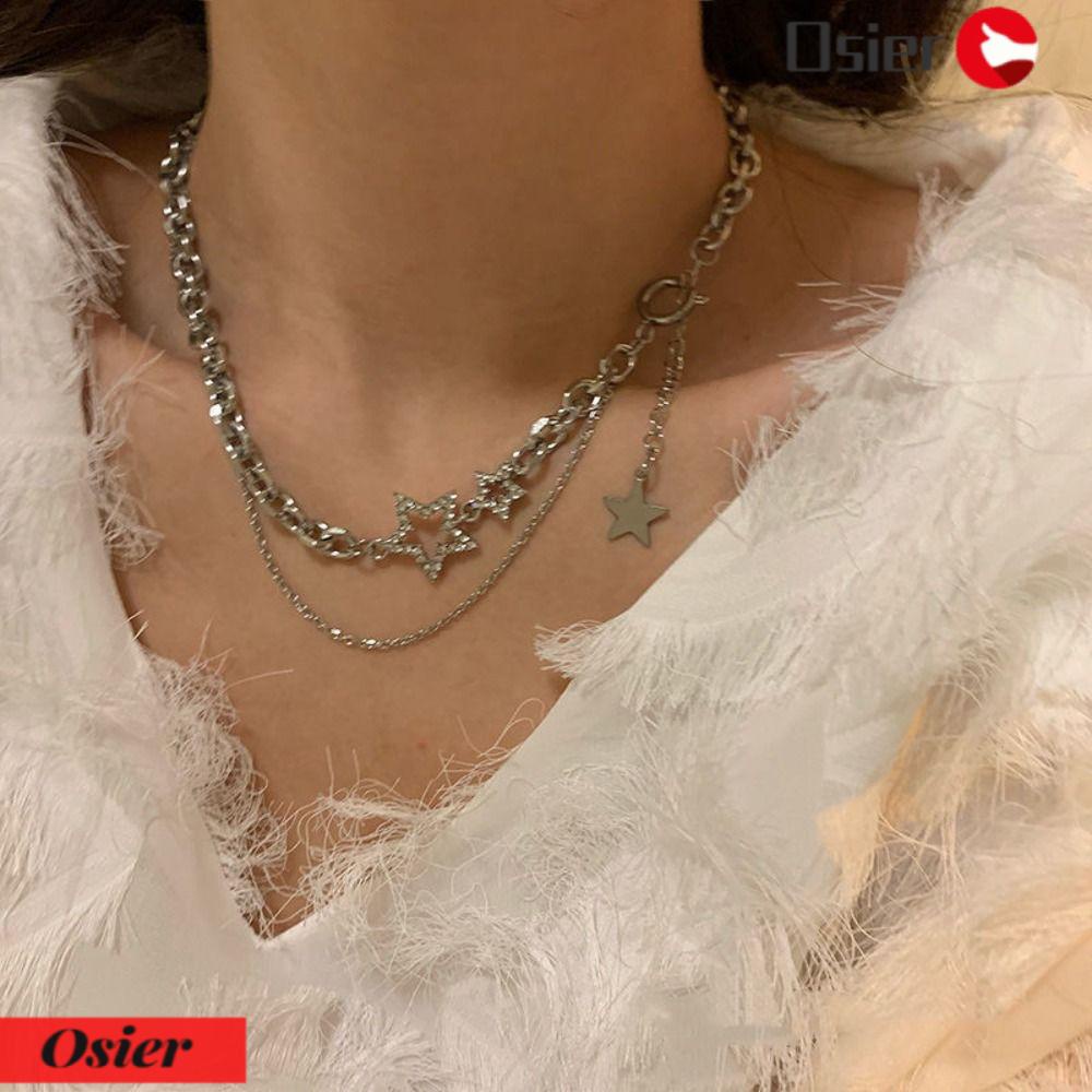Vòng Cổ Choker Nhiều Lớp Tua Rua Hình Ngôi Sao Năm Cánh Màu Sắc Lấp Lánh 1 # Dành Cho Nữ
