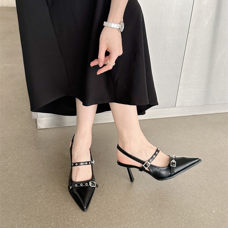 Sandal Cao Gót Mũi Nhọn Thiết Kế Mới Thời Trang Mùa Hè 2023 Dành Cho Nữ