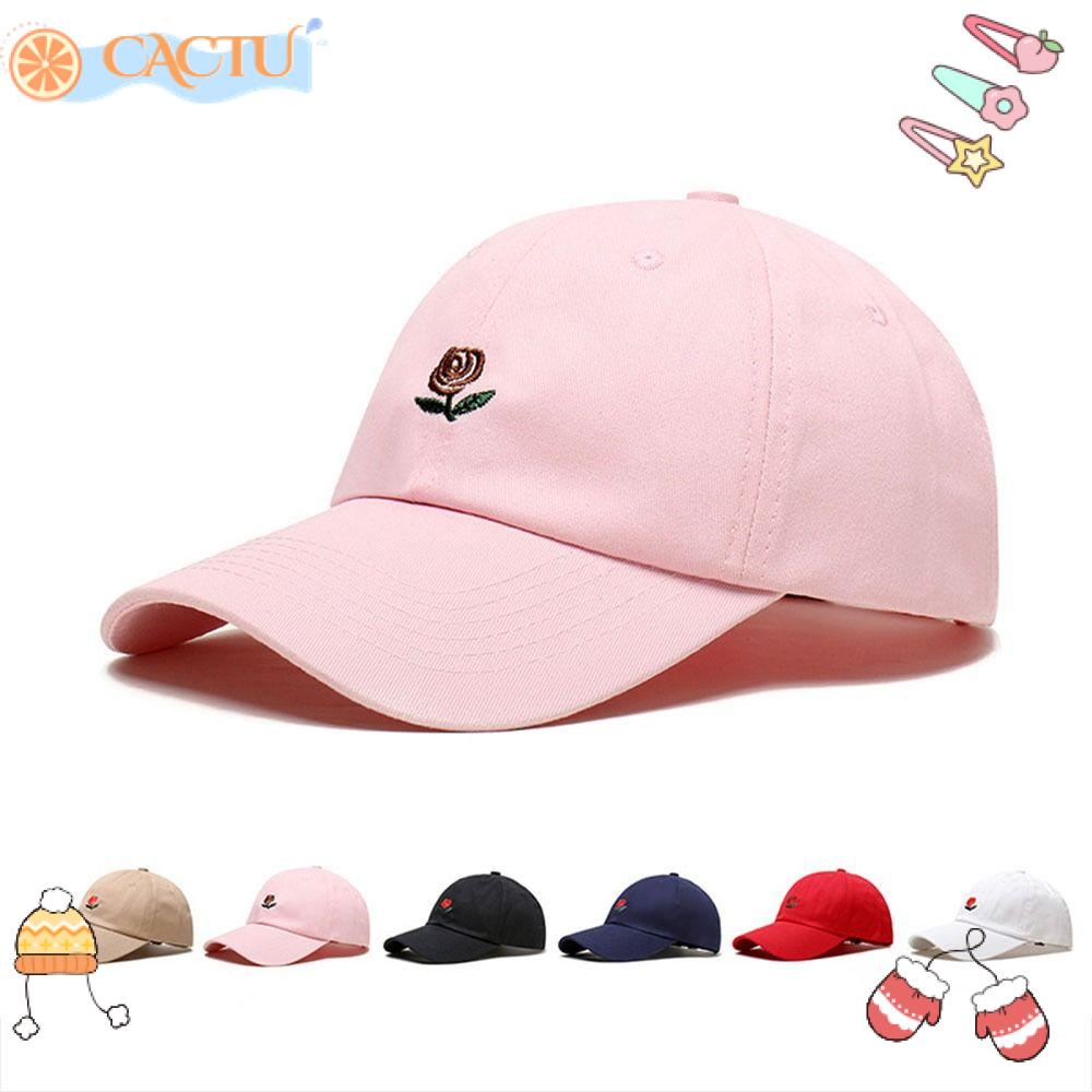 Mũ Lưỡi Trai Chất Liệu Polyester Thêu Họa Tiết Hoa Hồng Thoáng Khí Thời Trang Cho Nam Và Nữ