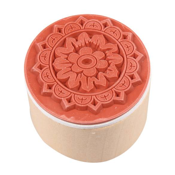 Con Dấu Gỗ Tròn 6 Trong 1 in Hoa 6 Họa Tiết Vintage Trang Trí Sổ Tay DIY