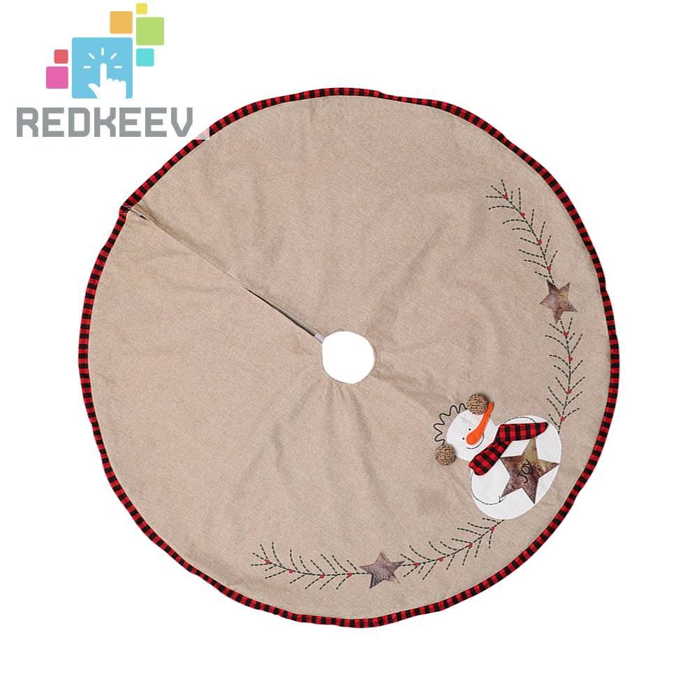 Thảm Thêu Họa Tiết Người Tuyết 110cm Trang Trí Cây Thông Giáng Sinh