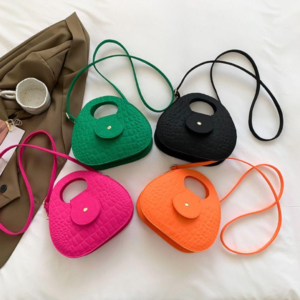 Túi Đeo Chéo Vai Bằng Vải Nỉ Màu Trơn Thời Trang Dành Cho Nữ