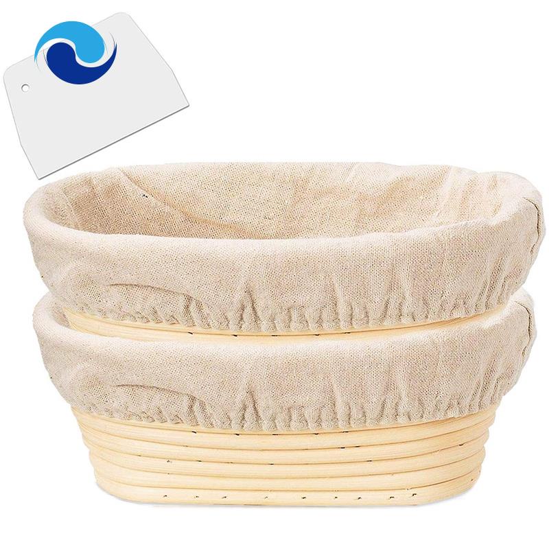Bộ 2 Rổ Đựng Bánh Mì Hình Oval 10 Inch Chống Văng Tiện Dụng