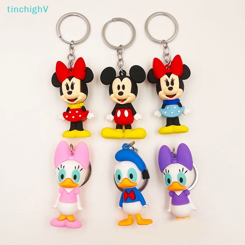 [TinchighV] 1 Móc Khóa Cặp Đôi Bằng Silicon Hình Mickey Minnie Daisy Gấu Pooh Chuột Mickey Dễ Thương Làm Quà Tặng Nhỏ [Mới]