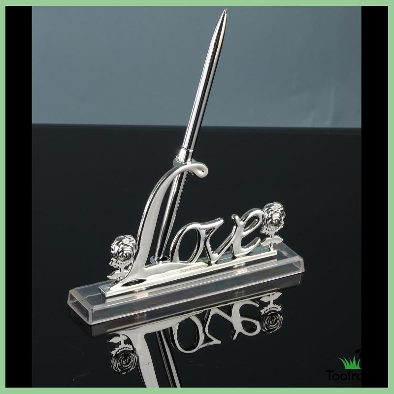 Bộ Bút Ký Tên Với Giá Đỡ Mạ Vàng Dùng Cho Tiệc Cưới