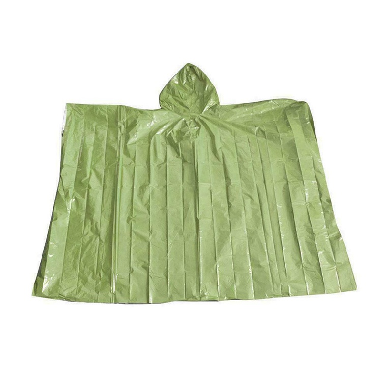 Raincoat Emergency Hooded Poncho Insulated PE Rain Coat Reusable Outdoor Hiking