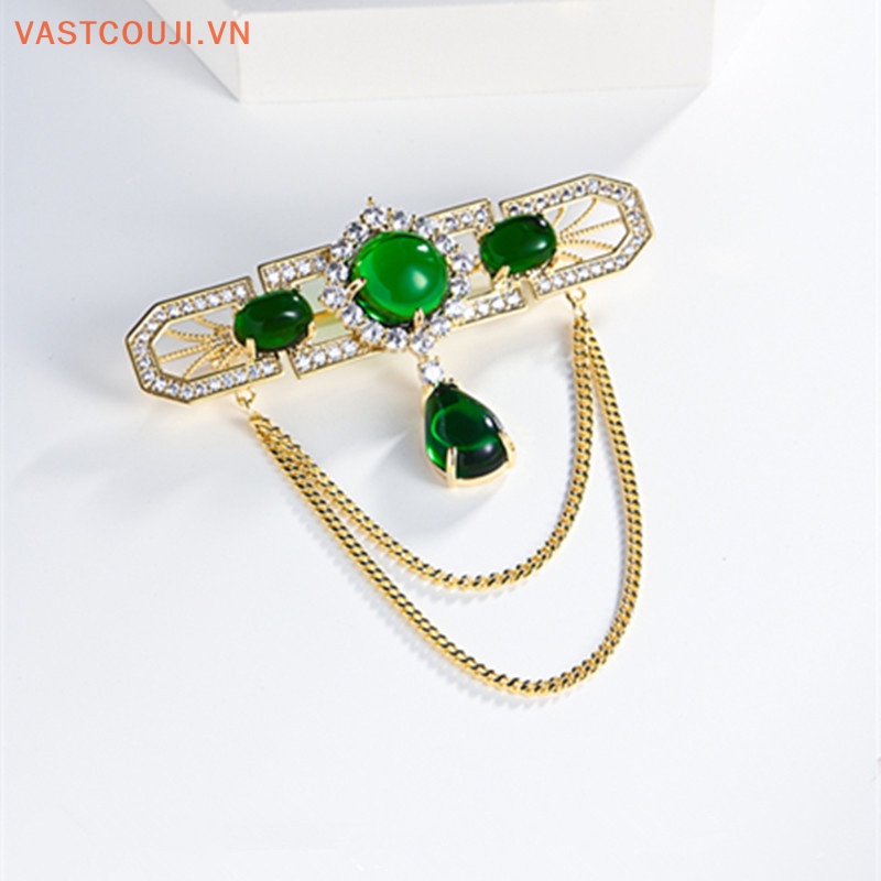Ghim Cài Áo Chuỗi Tua Rua Đính Đá Pha Lê Chất Lượng Cao Cho Nữ