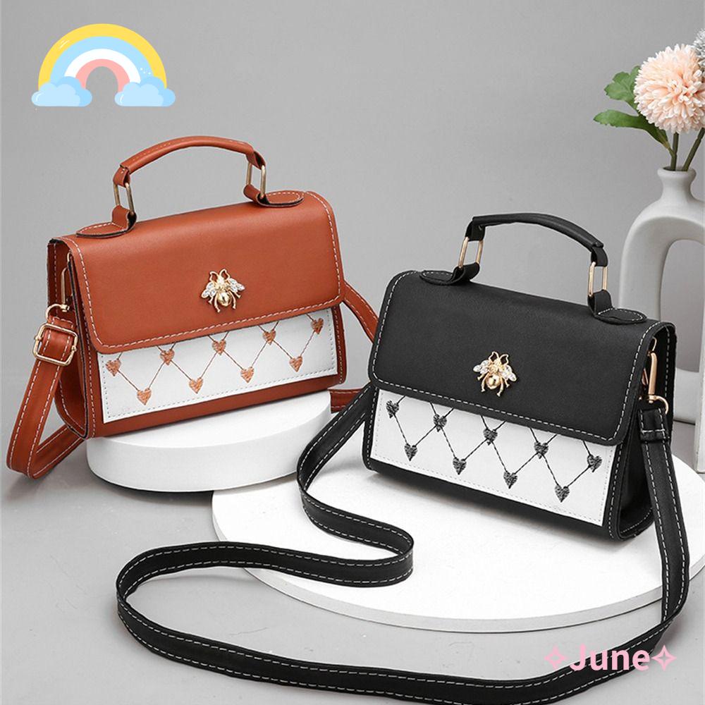 JUNE Túi Xách Da PU Sức Chứa Lớn Thời Trang Cho Nữ