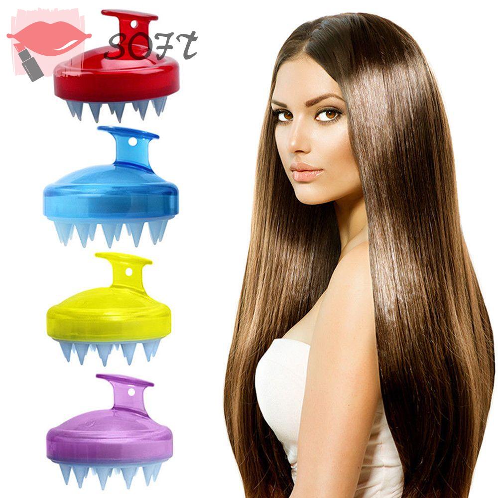 SOFTNESS Dụng Cụ Mát Xa Da Đầu Khi Tắm Bằng Silicone 5 Màu Tùy Chọn