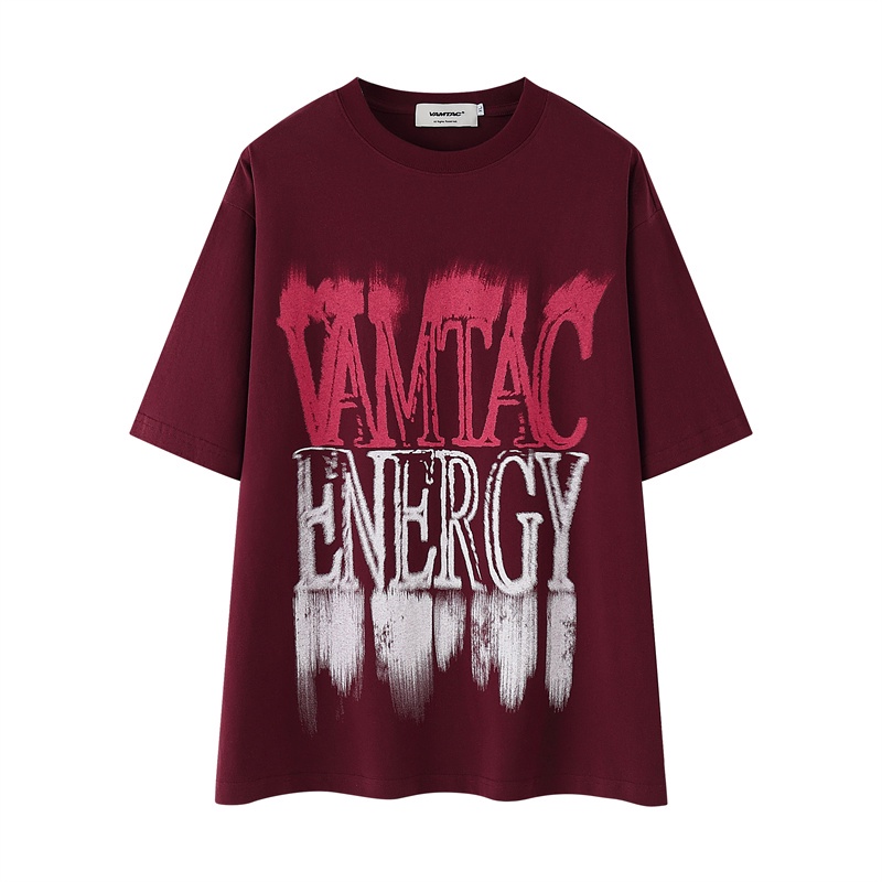 Vamtac Áo Thun Tay Ngắn Dáng Rộng In Chữ Thời Trang Mùa Hè Cho Nam Và Nữ