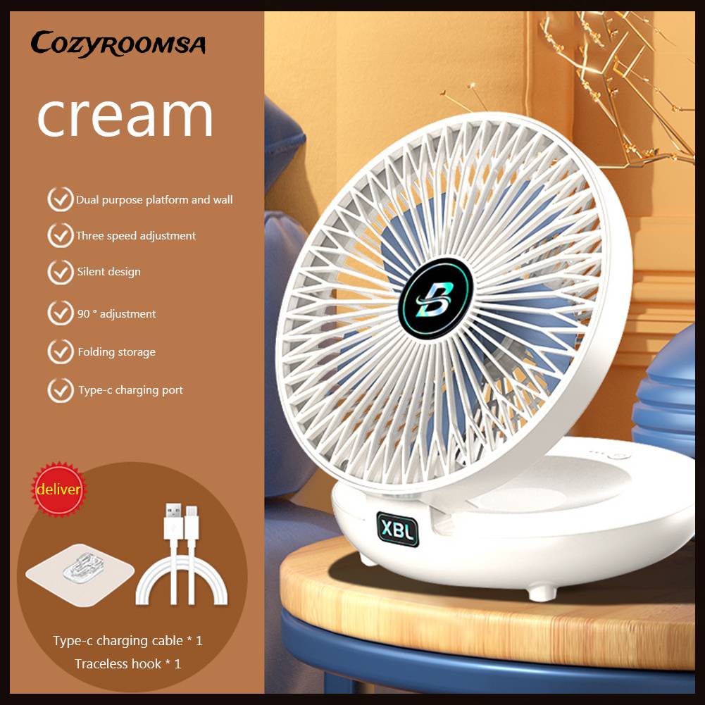 Quạt Gắn Tường 1200mAh / USB Yên Tĩnh Có Thể Sạc Lại Cho Nhà Ở / Văn Phòng