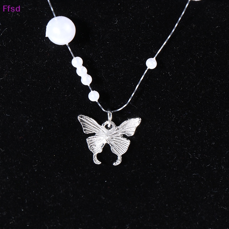 {Ffsd} Vòng cổ Chuỗi Xích Mặt Hình Bướm Lấp Lánh Tinh Tế Quà Tặng Cho Nữ