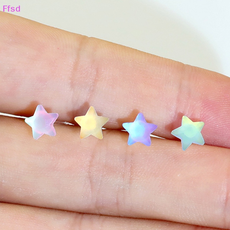 {Ffsd} Bông Tai Ngôi Sao Năm Cánh Bằng Nhựa Resin Nhiều Màu Dễ Thương Cho Nữ * Bán Chạy