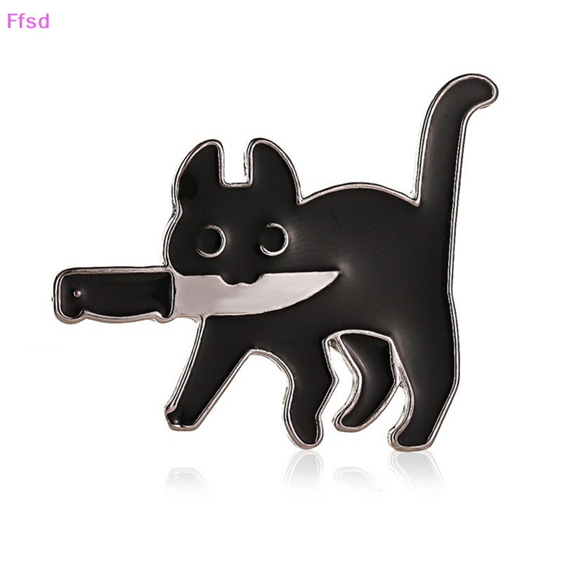 {Ffsd} Ghim Cài Áo Tráng Men Hình Mèo Đen Hoạt Hình Sáng Tạo * Bán Chạy